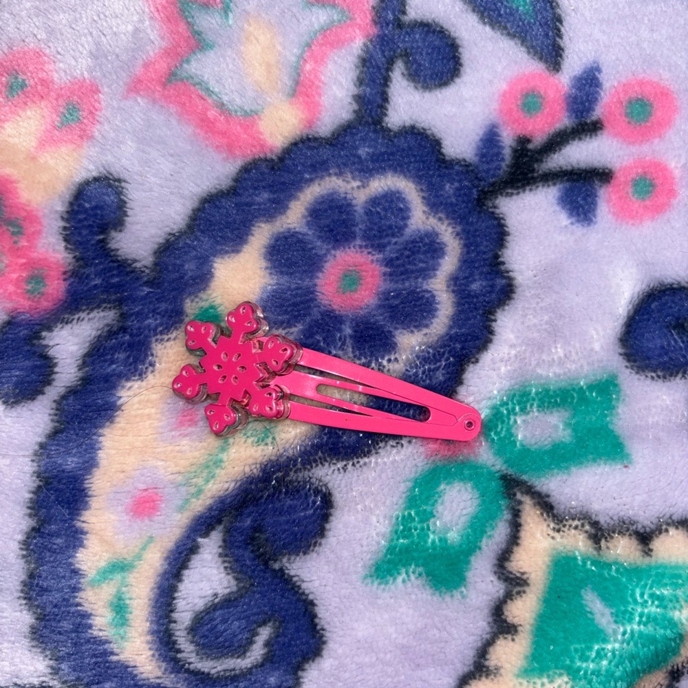 Pink snowflake Kids Hair Clip